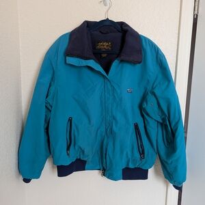 Vintage 90s Eddie Bauer Bomber Jacket Vibrant Blue & Navy Blue Size L Y2k Preppy